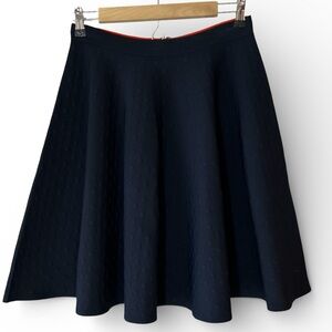 Akris Punto Flared Skirt – Navy Textured Knit | Swiss Luxury
